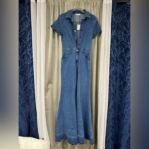 Wisteria Lane Denim Flare Jumpsuit